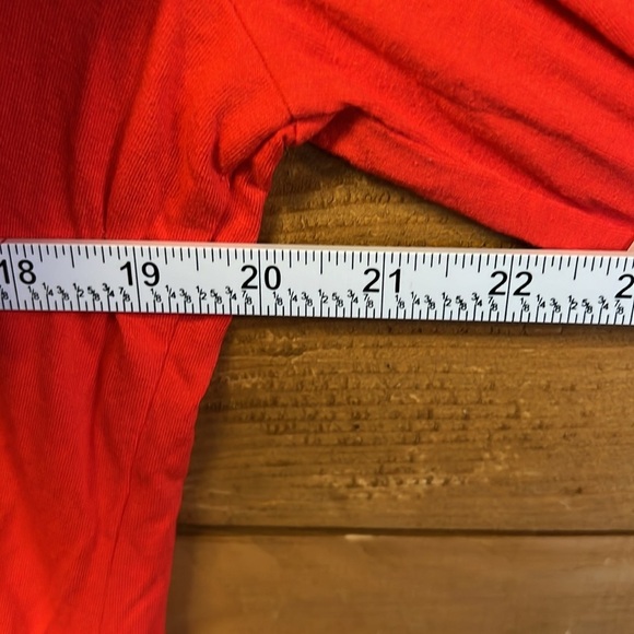 JM collection Women’s long sleeve Tunic Top Md Red Shirt blouse party casual Y2K - Picture 5 of 7